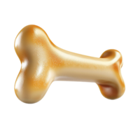 Shiny golden dog bone with a smooth surface and a slightly curved shape png