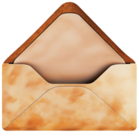 Vintage aged envelope with a folded parchment letter partially visible inside png
