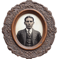 Vintage Picture Frame with a Man in a Suit png