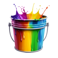 Paint Bucket with Colorful Splashes png