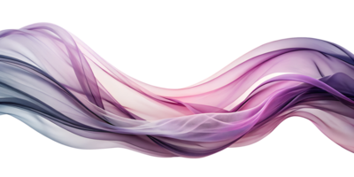 Abstract curve resembling flowing silk in pastel pink and lavender Isolated on transparent background png