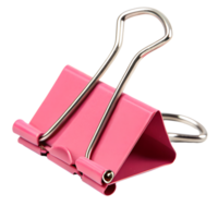 Pink paper clip on transparent background png