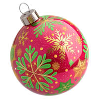 Glossy Christmas ornament ball with isolated on transparent background png