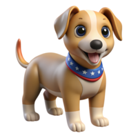 3D Render American Puppy Isolated On Transparency Background png