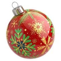 Christmas ornament glossy ball with isolated on transparent background png