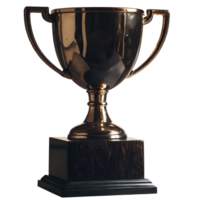Golden trophy with a sleek, metallic finish isolated on transparent background png