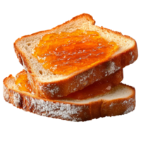 Orange marmalade toast on transparent background png
