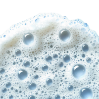 White soap foam with bubbles texture on transparent background png