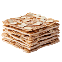 Almond puff pastry stack, sweet dessert, isolated on transparent background png