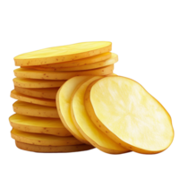 Potato slices stack on transparent background png