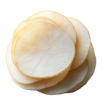 Potato slices stack isolated on transparent background png