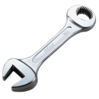 Chrome wrench tool on transparent background png