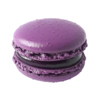 Purple macaron with dark filling isolated on transparent background png