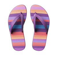 Striped flip flops on transparent background png
