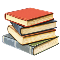 Stack of books illustration on transparent background png