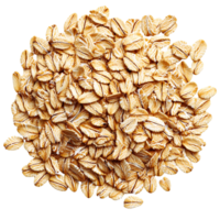 Rolled oats pile, top view, isolated on transparent background png