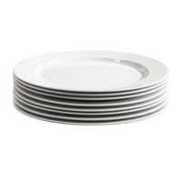 Elegant Stack of White Plates on Transparent Background png