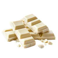 White chocolate bars stack isolated on transparent background png