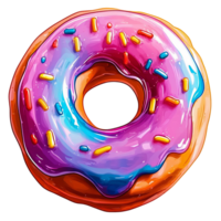 Glazed donut with sprinkles on transparent background png