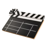 Black movie clapperboard with cork frame on transparent background png