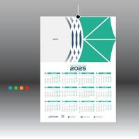 wall calendar with cyan and more 3 color version vector