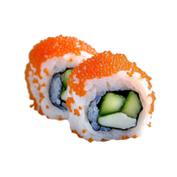 California sushi rolls with cucumber and tobiko on Transparent Background png