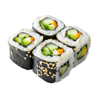 Sushi rolls with cucumber and avocado on Transparent Background png