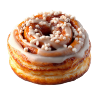 Sweet cinnamon roll with icing and sugar topping Oyster mushrooms cluster on transparent background png