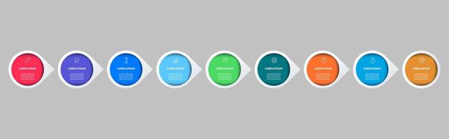 Infographic design business template with icons and 9 options or steps.. vector