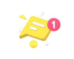 New comment incoming chat message social network communication 3d icon realistic vector