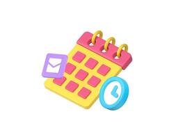 Deadline time management work efficiency and productivity 3d icon realistic illustration vector