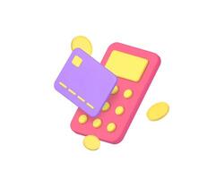 Banking accounting user bill balance budget calculation control 3d icon realistic vector