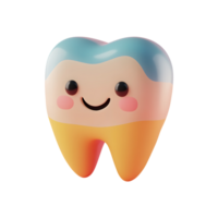 A tooth with a smile on it, on a transparent background png
