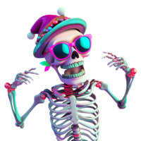 Skeleton wearing sunglasses and a hat with a hat png