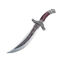 A knife with a red handle on a transparent background png