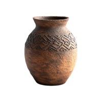 Brown vase with a pattern on it png