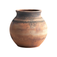 A brown clay pot on transparent background png