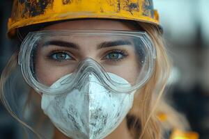 Construction Safety Professional with Protective Gear for Workplace Security photo