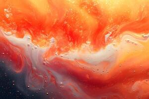 Vibrant Abstract Fluid Art with Fiery Hues and Textured Patterns photo