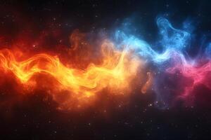 Cosmic Elements Abstract Fire and Ice Nebula in Deep Space Design for Digital Art photo