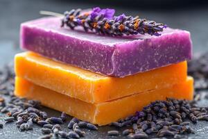 Handmade Lavender and Citrus Soap Bars for Spa and Relaxation photo