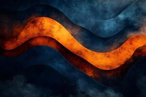 Abstract Fiery Wave with Dark Textured Background for Modern Art and Design photo