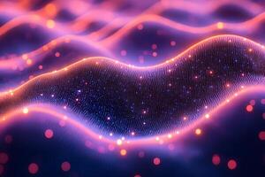 Futuristic Neon Wave Abstract Background for Digital Design and Innovation photo