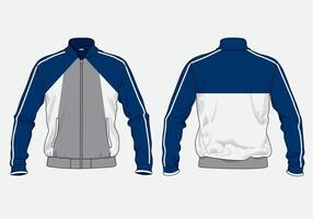 Jacket design front zipper different angle vector