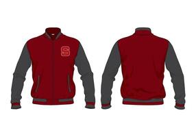 Letterman Varsity Jacket front and back template design Apparel vector