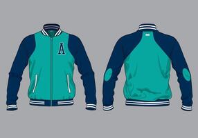 Retro style vintage design jacket template mock up back and front view angle vector