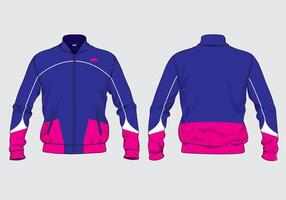 Modern color jacket design mock up back and front view vector