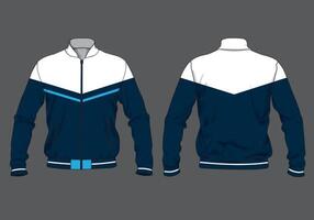 White and Dark blue colored jacket design template vector