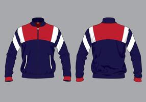 Combination of blue and red jacket design front and back view vector