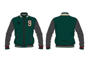 Earth tones Varsity Jacket Template Design Mock up vector